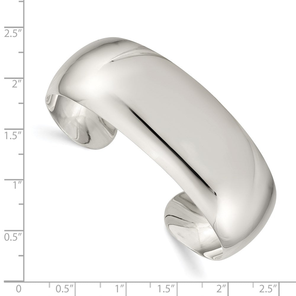 Sterling Silver 21mm Cuff Bangle QB317