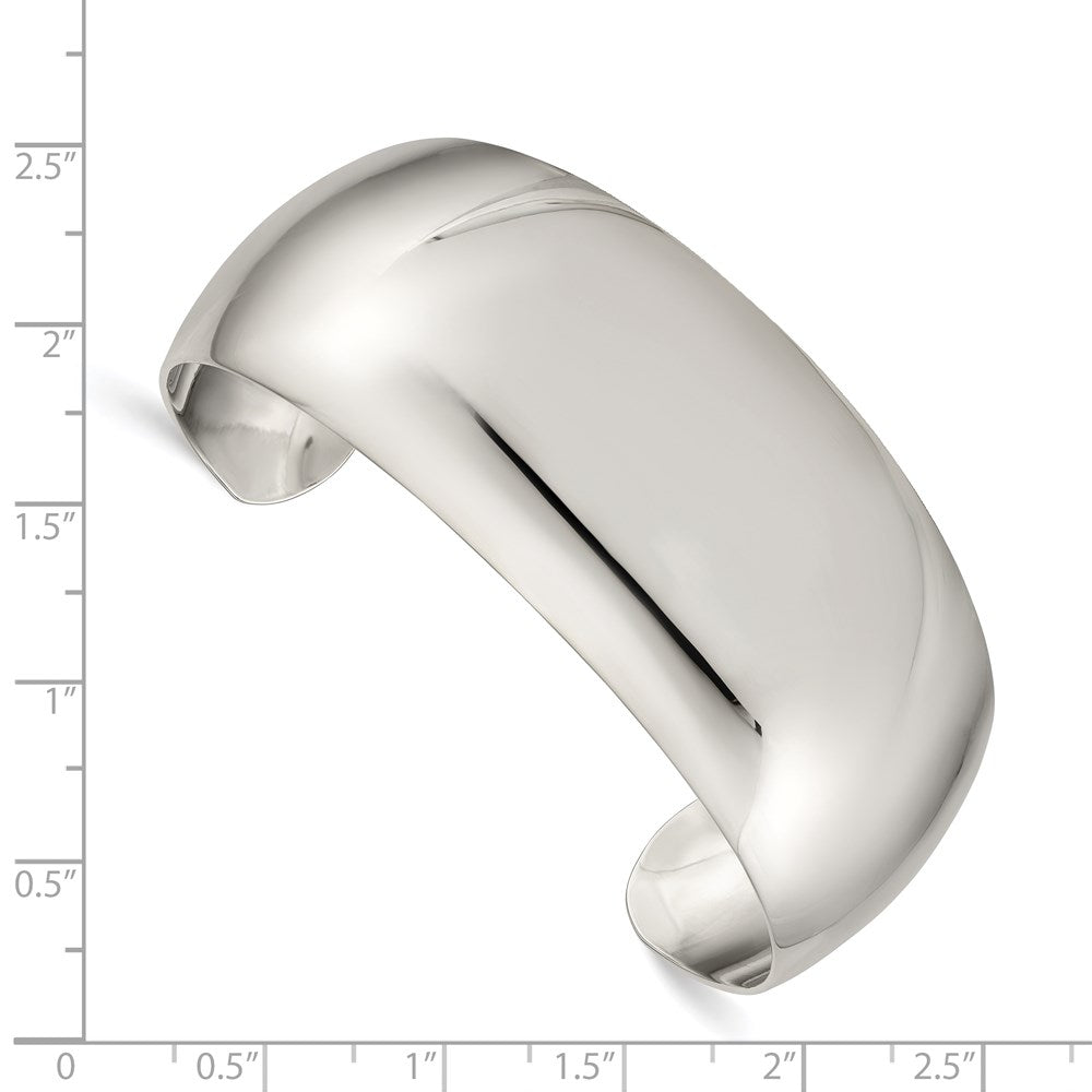 Sterling Silver 28.5mm Cuff Bangle Bracelet QB342