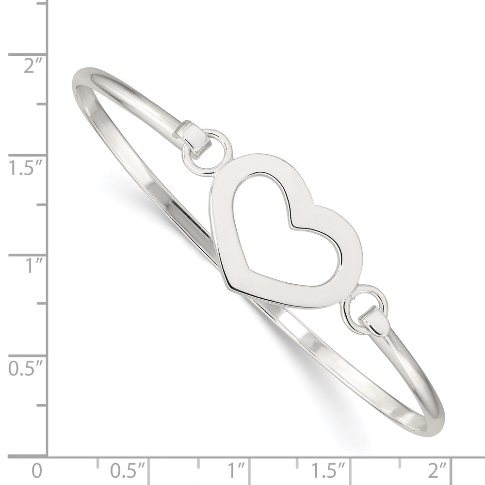 Sterling Silver Heart Bangle Bracelet QB407