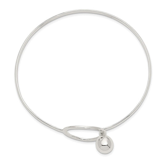 Sterling Silver Circle Bangle Bracelet QB410
