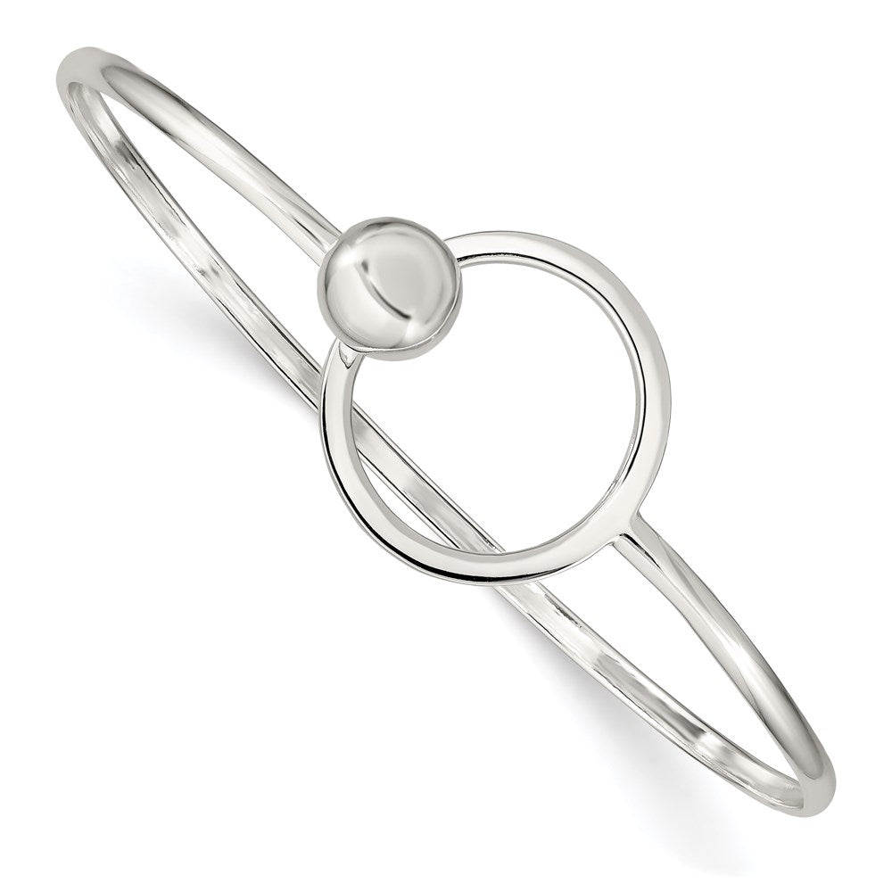 Sterling Silver Circle Bangle Bracelet QB410
