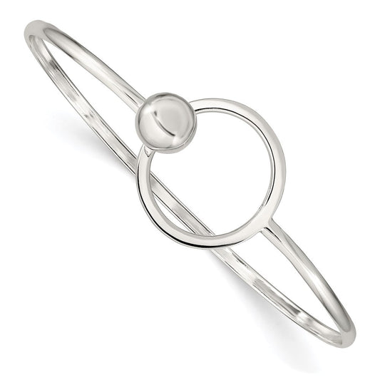 Sterling Silver Circle Bangle Bracelet QB410