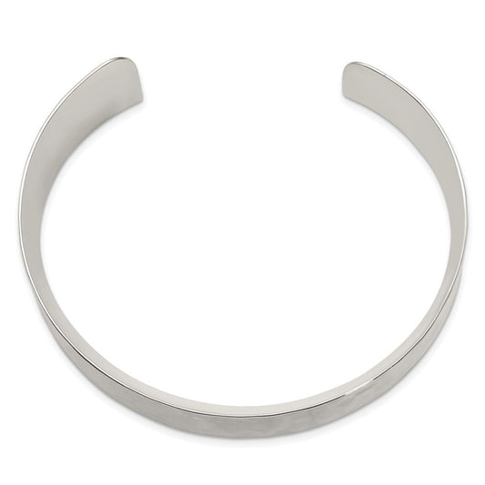 Sterling Silver 30mm Hammered Cuff Bangle QB493