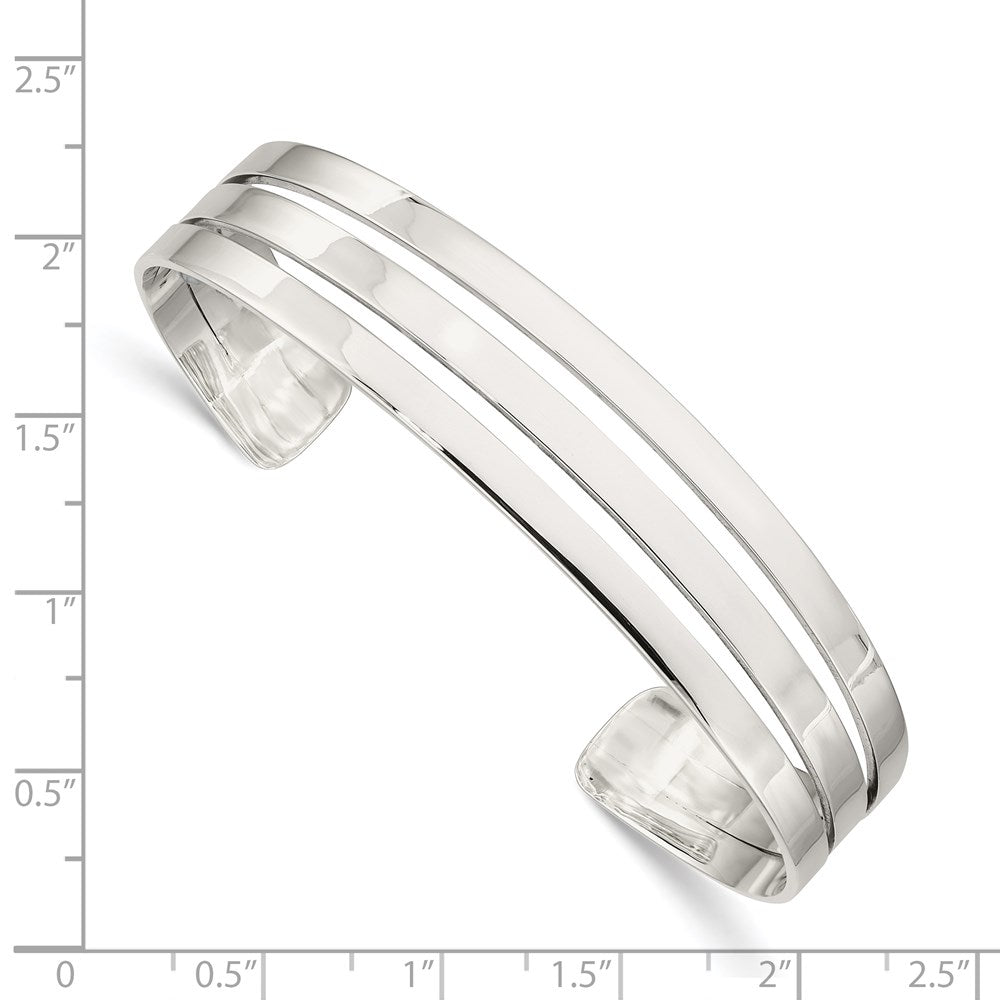 Sterling Silver Polished Cuff Bangle QB519