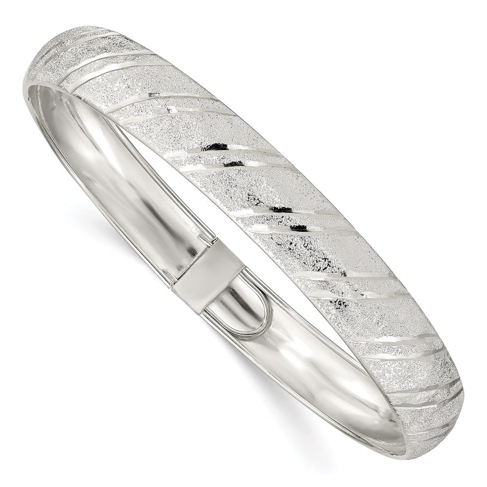 Sterling Silver 10.5mm Polished D/C Flexible Bangle QB591
