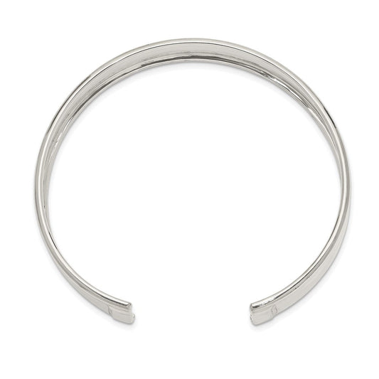 Sterling Silver 10mm Polished Cuff Bangle QB606
