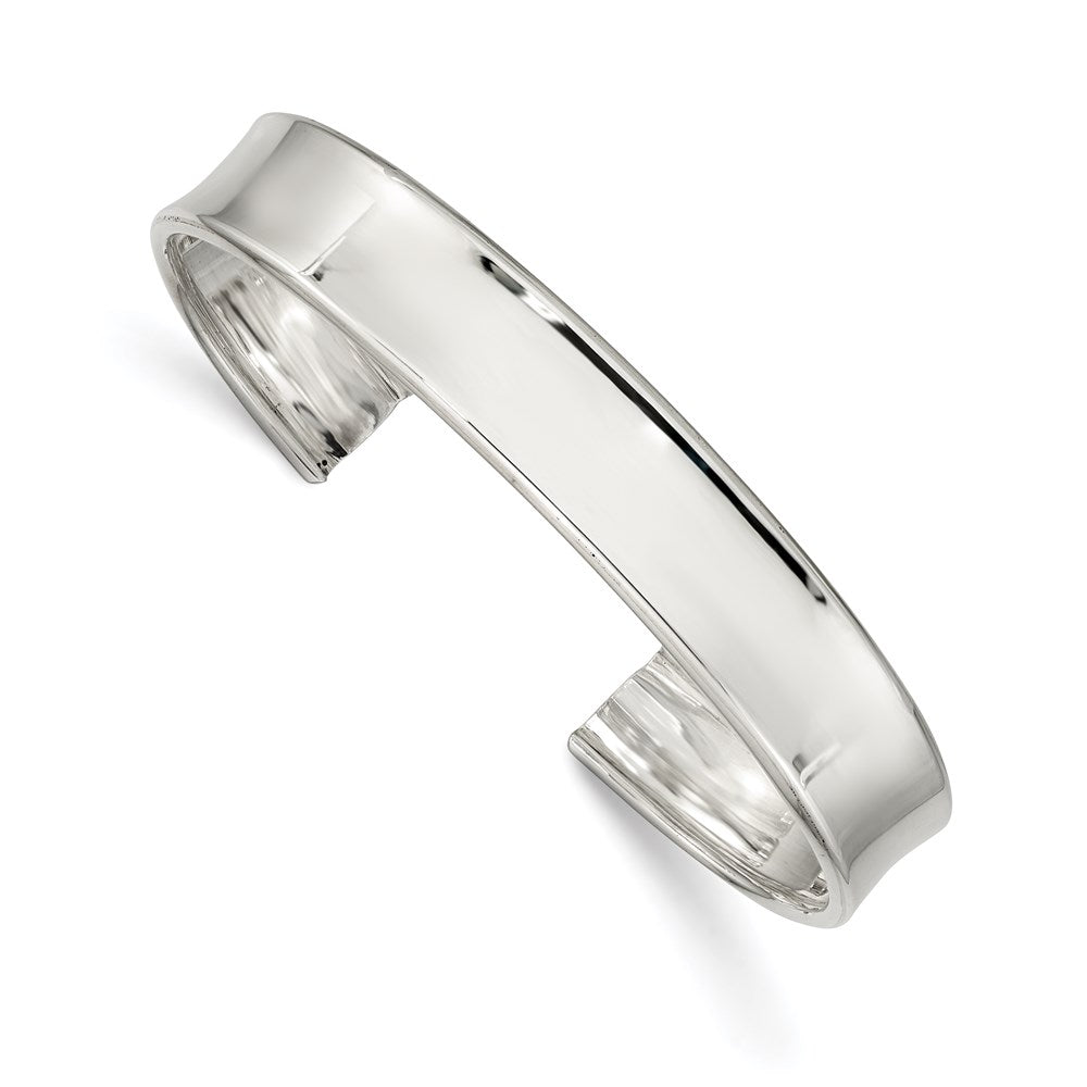 Sterling Silver 10mm Polished Cuff Bangle QB606