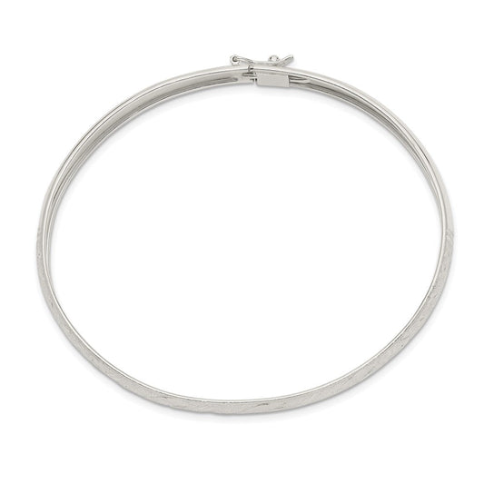 Sterling Silver 6.5mm Diamond-cut Flexible Bangle QB612