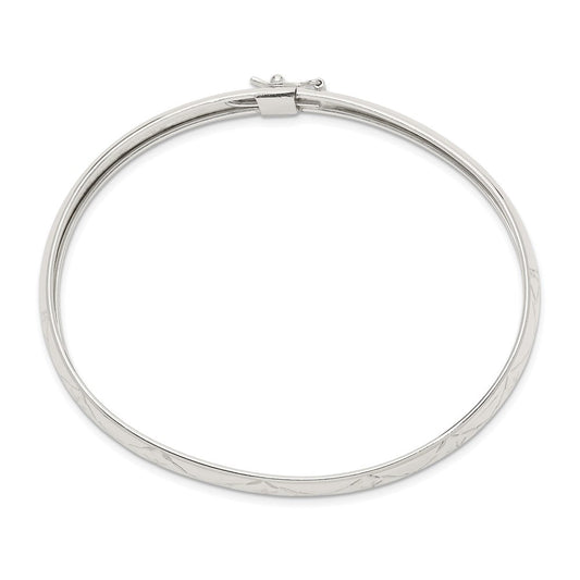 Sterling Silver 7mm Diamond-cut Flexible Bangle QB614