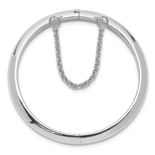 Sterling Silver RH-plated Polished 5mm w/ Safety Hinged Children's Bangle QB779