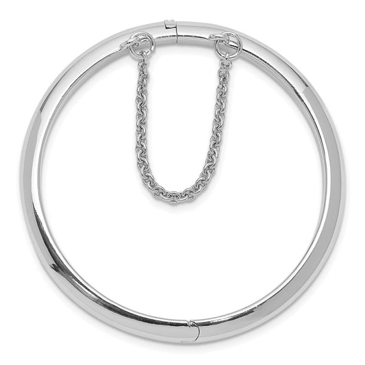 Sterling Silver RH-plated Polished 5mm w/ Safety Hinged Children's Bangle QB780