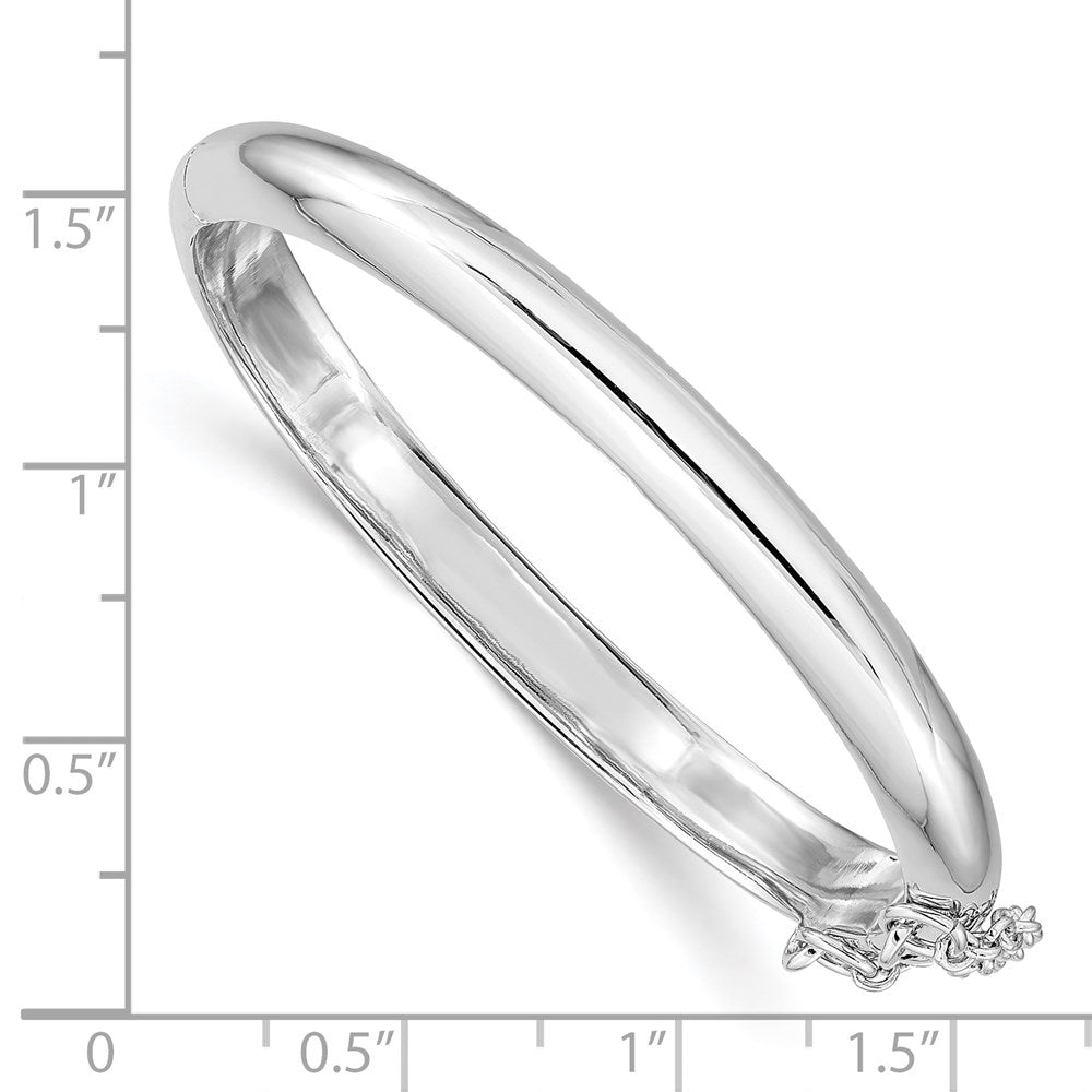 Sterling Silver RH-plated Polished 5mm w/ Safety Hinged Children's Bangle QB781