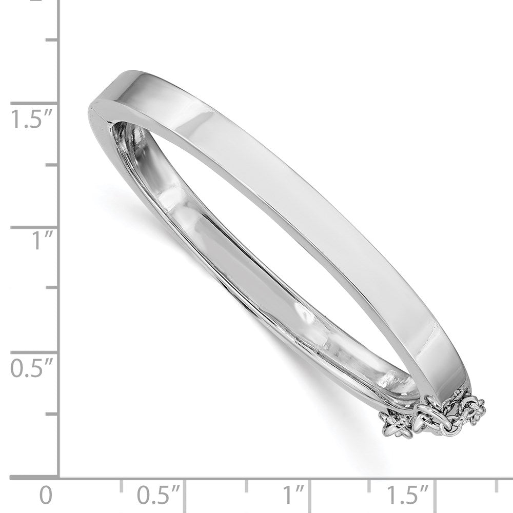Sterling Silver RH-plated Polished 4mm w/ Safety Hinged Children's Bangle QB803