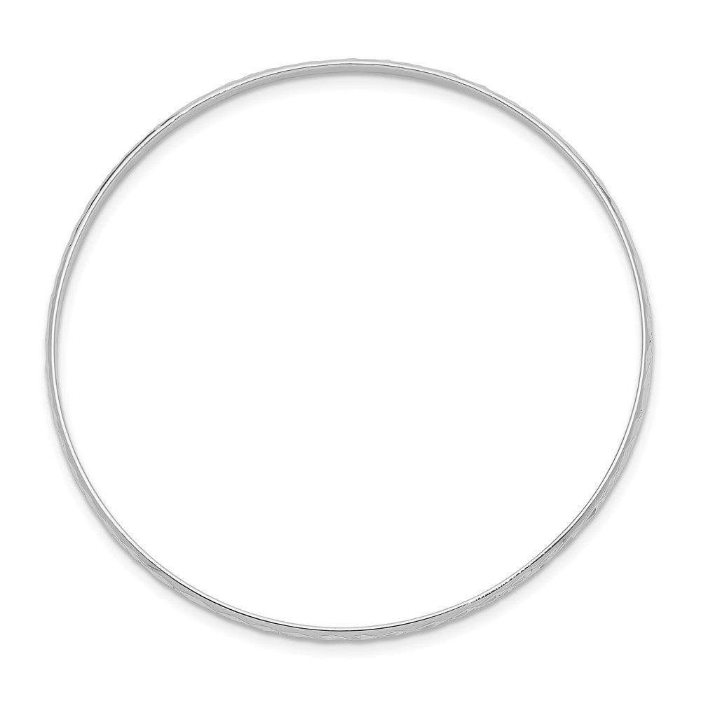 Sterling Silver RH-plated Polished & D/C 2mm Slip On Children's Bangle QB851