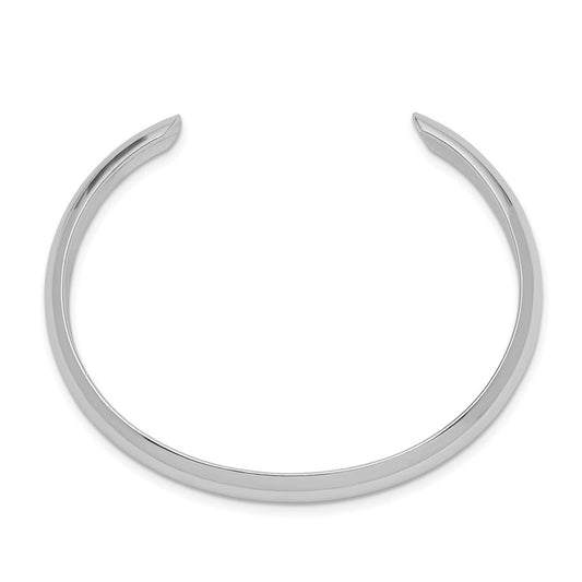 Sterling Silver Rhod-plated Polished & Domed 6mm Children's Cuff Bangle QB866