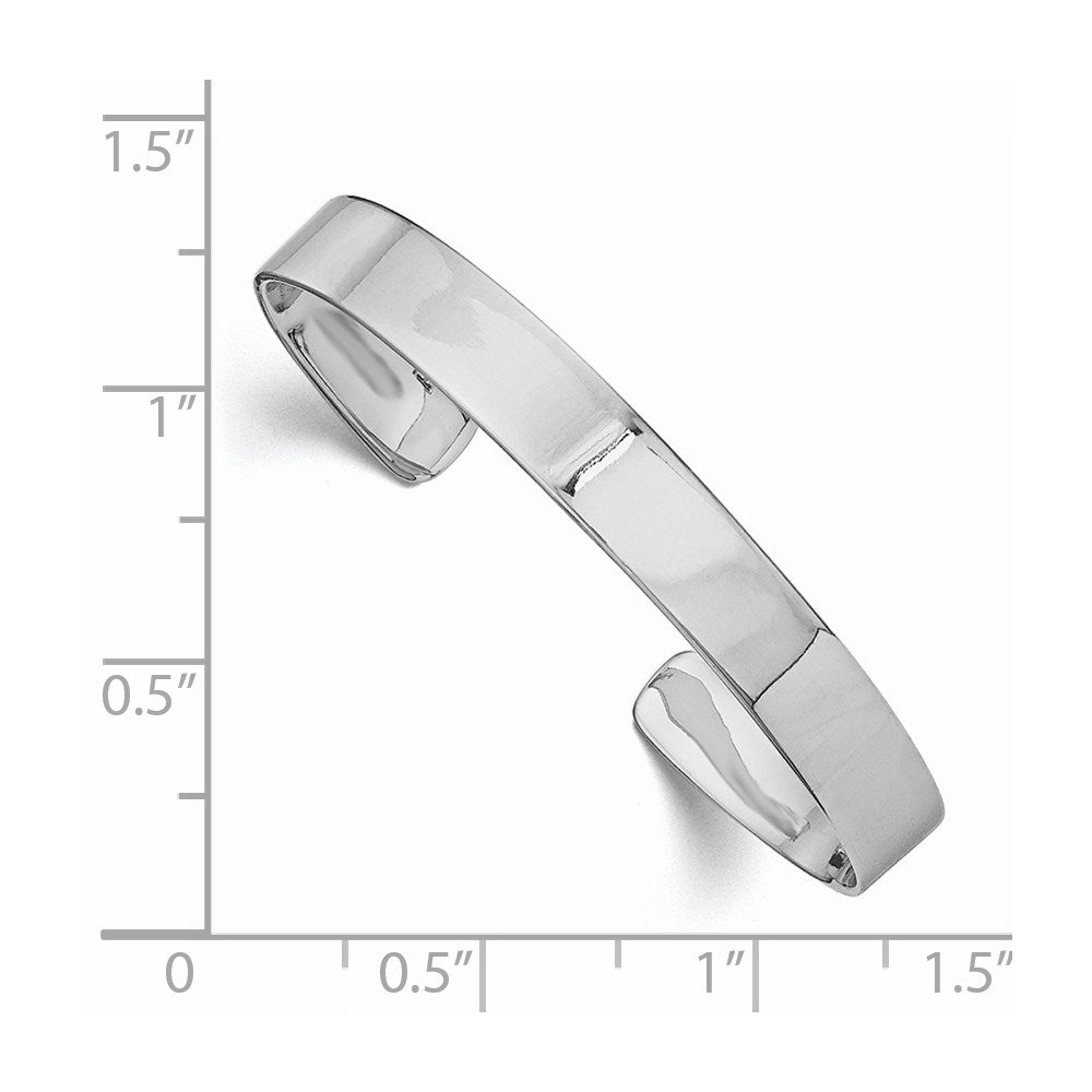Sterling Silver Rhodium-plated Polished 6mm Children's Cuff Bangle QB871