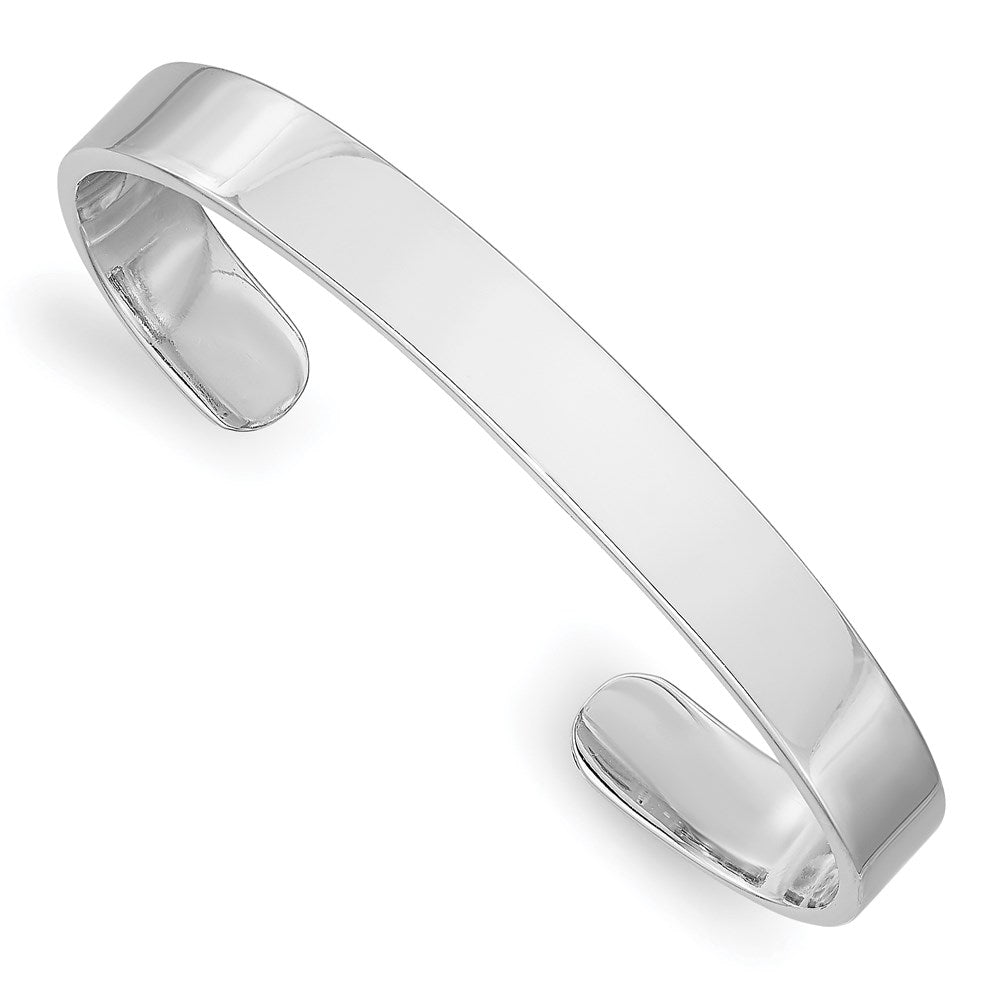 Sterling Silver Rhodium-plated Polished 6mm Children's Cuff Bangle QB871