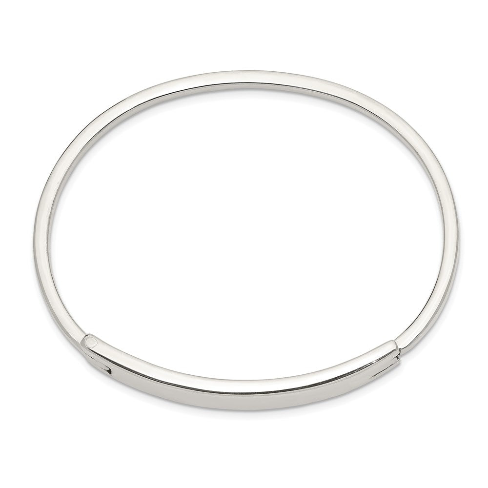 Sterling Silver ID Hinged Bangle QB907