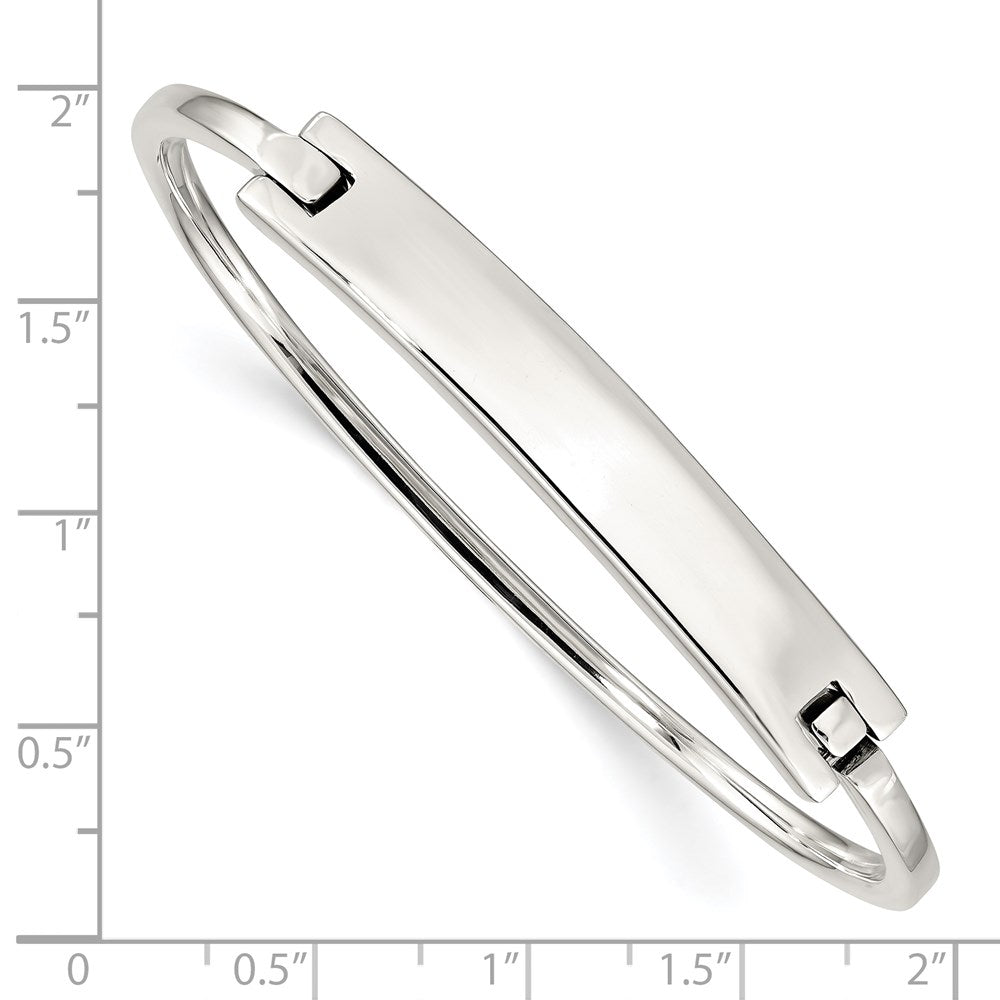 Sterling Silver ID Hinged Bangle QB907