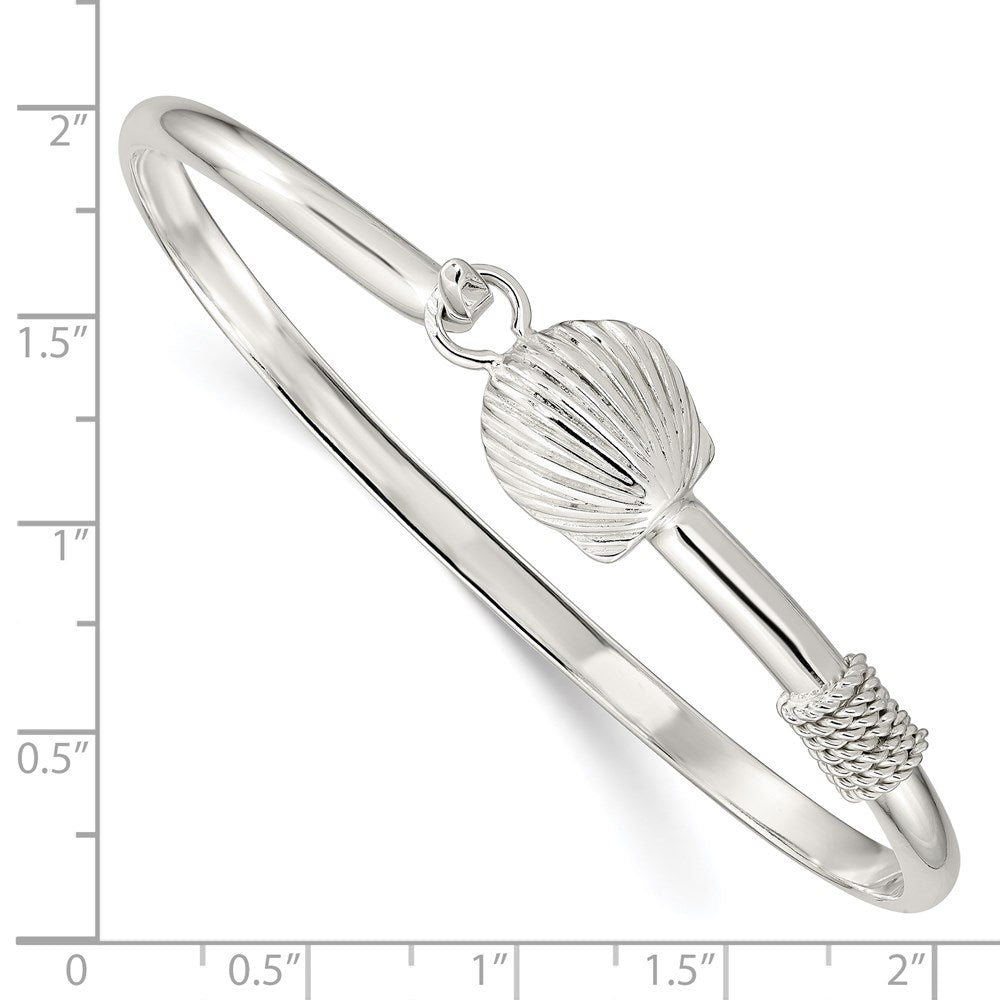 Sterling Silver Polished Shell Bangle QB909