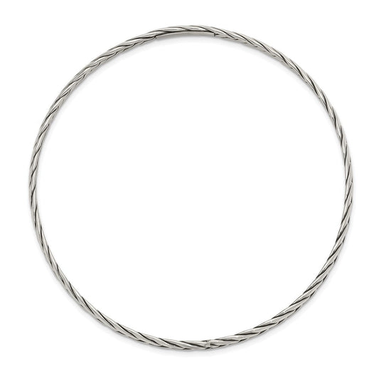 Sterling Silver Antiqued 3mm Slip-on Bangle QB922