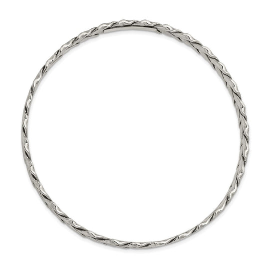Sterling Silver Antiqued 5.25mm Slip-on Bangle QB928