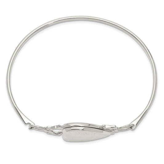 Sterling Silver 22mm Heart Locket Flexible Bangle Bracelet QB988
