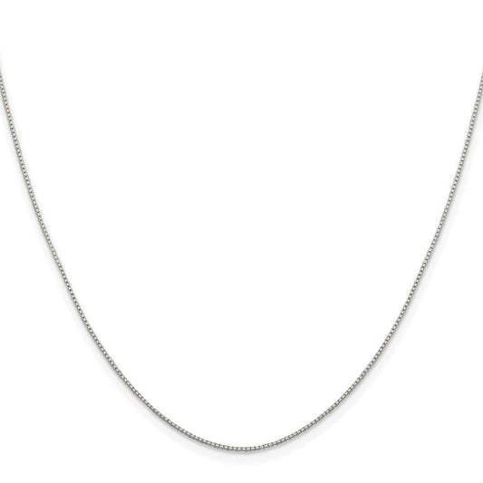 Sterling Silver Rhodium-plated .8mm 8 Sided Diamond-cut Box ChainQBR015R