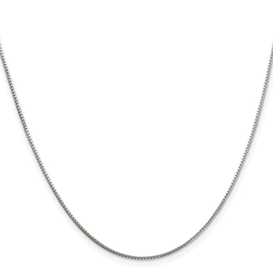 Sterling Silver Rhodium-plated 1mm 8 Sided Diamond-cut Box ChainQBR019R