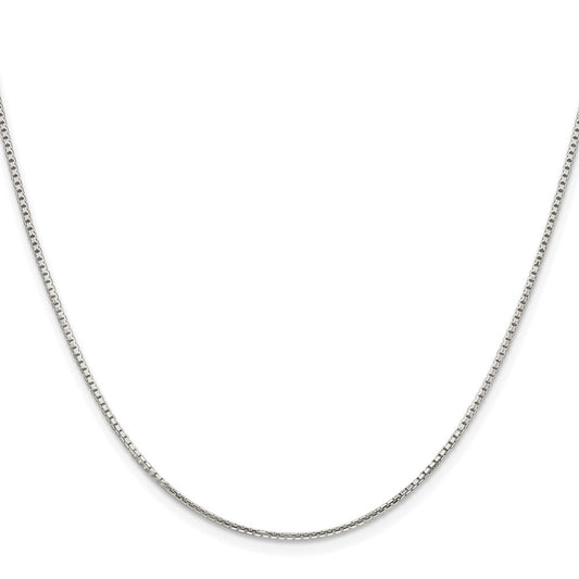 Sterling Silver Rhodium-plated 1.25mm 8 Sided Diamond-cut Box ChainQBR024R
