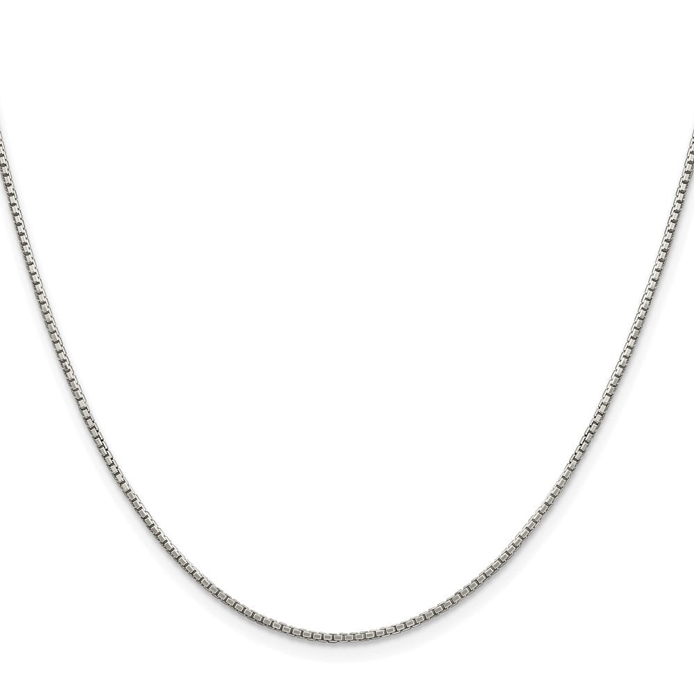 Sterling Silver Rhodium-plated 1.35mm 8 Sided Diamond-cut Box ChainQBR026R