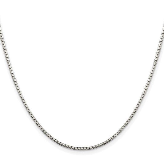 Sterling Silver Rhodium-plated 1.5mm 8 Sided Diamond-cut Box ChainQBR028R