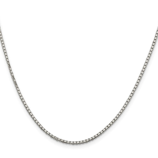 Sterling Silver Rhodium-plated 1.7mm 8 Sided D/C Mirror Box ChainQBR035R