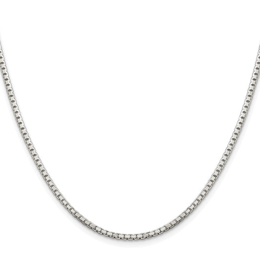 Sterling Silver Rhodium-plated 2mm 8 Sided Diamond-cut Box ChainQBR040R