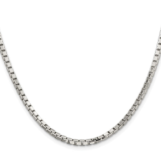Sterling Silver Rhodium-plated 2.9mm 8 Sided Diamond-cut Box ChainQBR057R