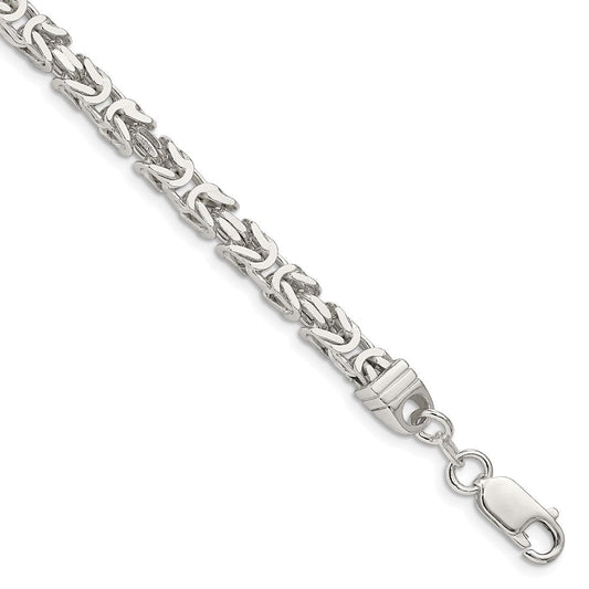 Sterling Silver 4.25mm Byzantine Chain QBZ100-8