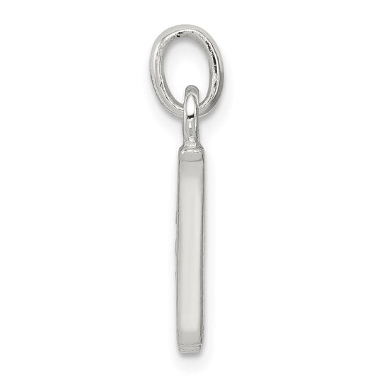 Sterling Silver White CZ Letter W Initial Pendant QC6716W