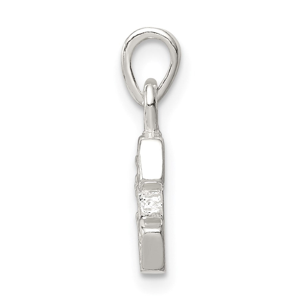 Sterling Silver CZ Letter E Initial Pendant QC6717E