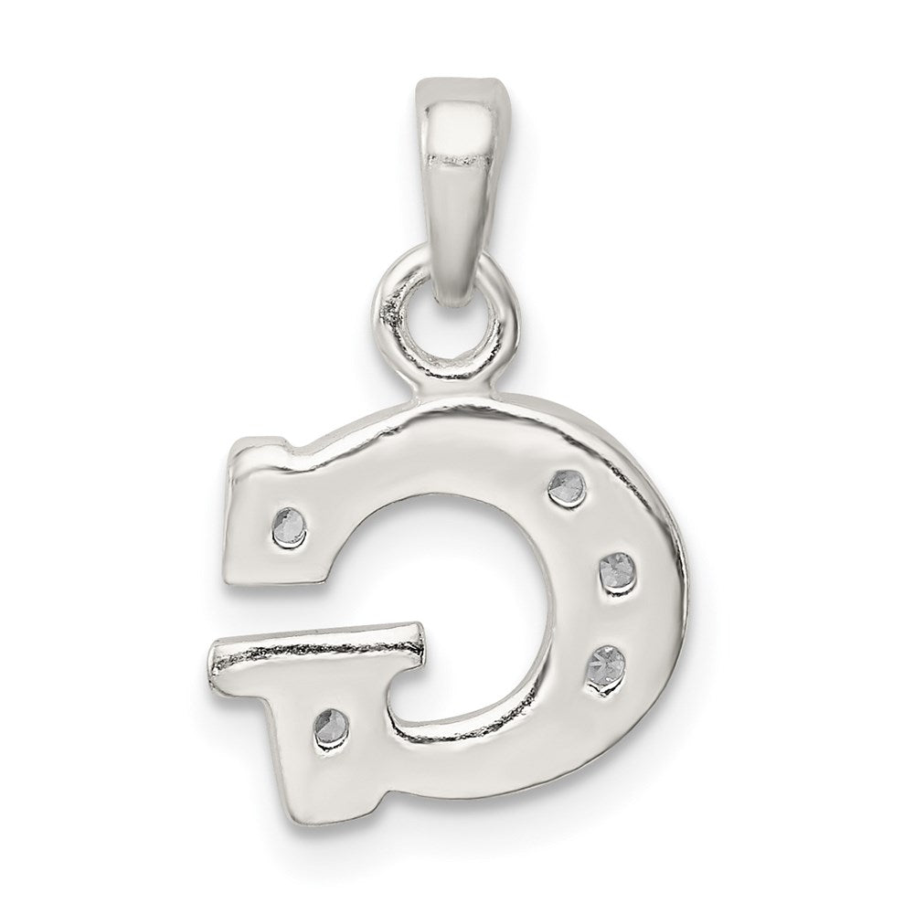 Sterling Silver CZ Letter G Initial Pendant QC6717G