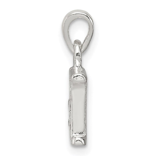 Sterling Silver CZ Letter H Initial Pendant QC6717H