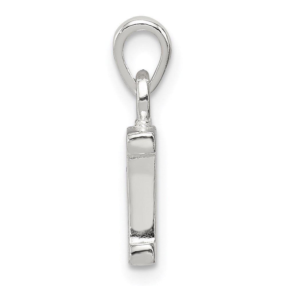 Sterling Silver CZ Letter I Initial Pendant QC6717I