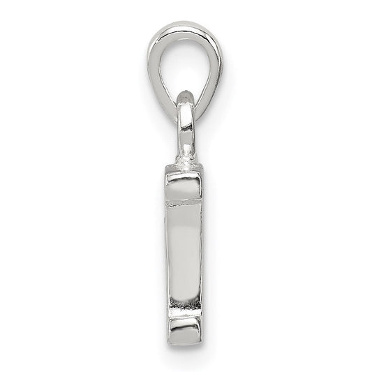 Sterling Silver CZ Letter I Initial Pendant QC6717I
