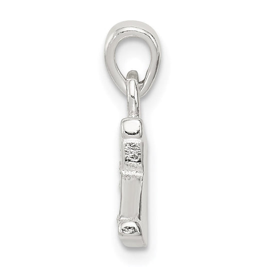 Sterling Silver CZ Letter K Initial Pendant QC6717K