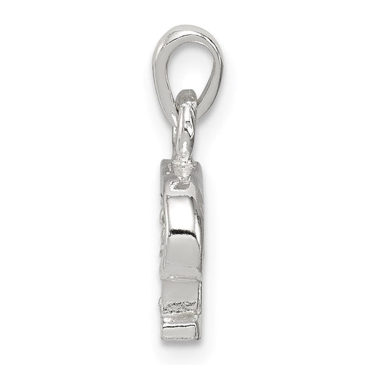 Sterling Silver CZ Letter P Initial Pendant QC6717P