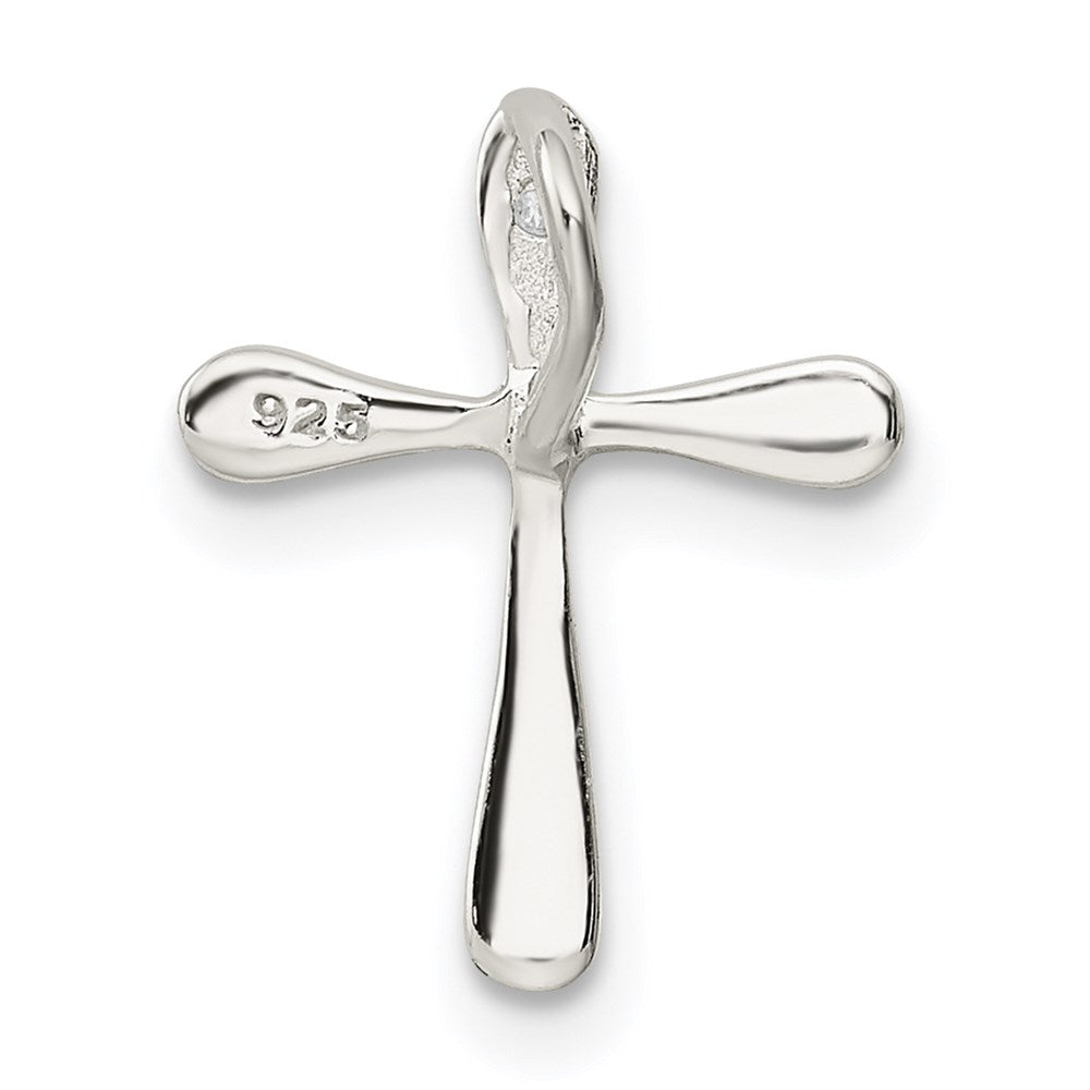 Sterling Silver Polished Diamond Cross Chain Slide QC8117