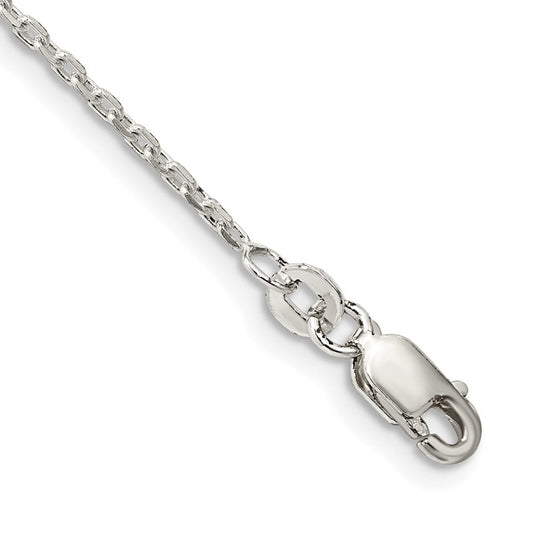 Sterling Silver 1.5mm Beveled Oval Cable Chain QCA050-8