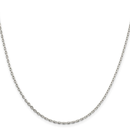 Sterling Silver 2mm Beveled Oval Cable ChainQCA060
