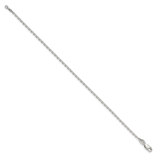 Sterling Silver 2mm Beveled Oval Cable Chain QCA060-8