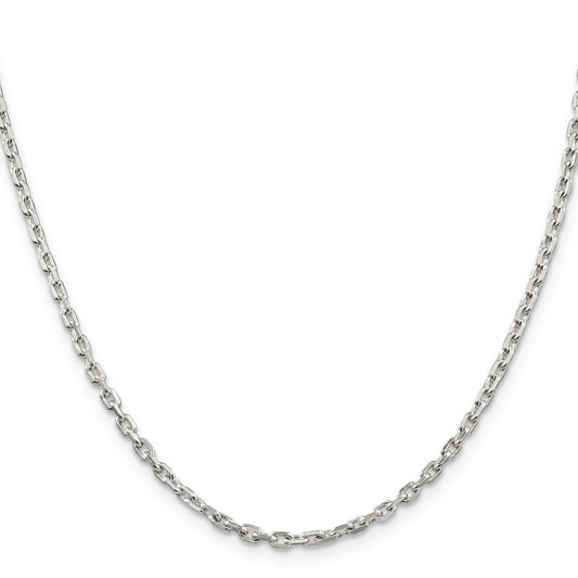 Sterling Silver 2.75mm Beveled Oval Cable ChainQCA080