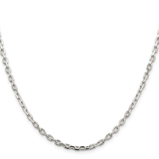 Sterling Silver 3.25mm Beveled Oval Cable ChainQCA100